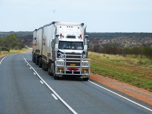 semi-truck on the road